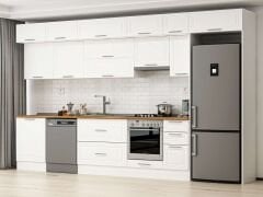 Alvinka 390X240 Cm Klasik Mebran Mutfak Dolabı Beyaz Beyaz Mb-E90S60S40-1 Mebran | Beyaz - Mdf