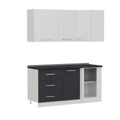 Minar 165Cm Köşe Mutfak Dolabı - Beyaz/Antrasit K165-A2