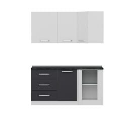 Minar 165Cm Köşe Mutfak Dolabı - Beyaz/Antrasit K165-A2