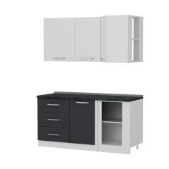 Minar 165Cm Köşe Mutfak Dolabı - Beyaz/Antrasit K165-A2