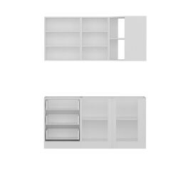 Minar 165Cm Köşe Mutfak Dolabı - Beyaz/Antrasit K165-A2