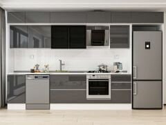 Alvinka 385X240 Cm High Gloss Mutfak Dolabı Mb-E90S45S50-3 High Gloss | Antrasit - Mdf