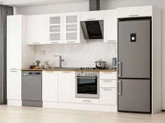 Alvinka 375X222 Cm Klasik Mebran Mutfak Dolabı Mbb-E90B45S40-3 Mebran | Beyaz - Suntalam