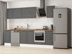 Alvinka 290X210 Cm Klasik Mebran Mutfak Dolabı Beyaz Beyaz M-E80S45S45-2 Mebran | Antrasit - Mdf