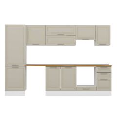 Alvinka 315X210 Cm Klasik Mebran Mutfak Dolabı Mb-E90B60S45-1 Mebran | Kumtaşı - Suntalam