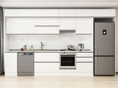 Alvinka 395X240 Cm High Gloss Mutfak Dolabı Mb-E90S45S60-1 High Gloss | Beyaz - Suntalam