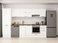 Alvinka 315X210 Cm Klasik Mebran Mutfak Dolabı Mb-E90B60S45-1 Mebran | Beyaz - Mdf