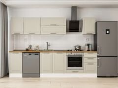 Alvinka 290X210 Cm Klasik Mebran Mutfak Dolabı Beyaz Beyaz M-E80S45S45-2 Mebran | Kumtaşı - Mdf