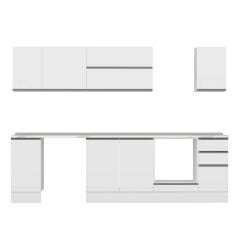 Alvinka 280X210 Cm High Gloss Mutfak Dolabı M-E80S40S40-2 High Gloss | Beyaz - Mdf