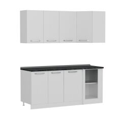 Minar 185Cm Köşe Mutfak Dolabı - Beyaz K185-B1