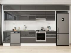 Alvinka 395X240 Cm High Gloss Mutfak Dolabı Mb-E90S45S60-1 High Gloss | Antrasit - Suntalam