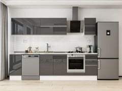 Alvinka 280X210 Cm High Gloss Mutfak Dolabı M-E80S40S40-2 High Gloss | Antrasit - Mdf