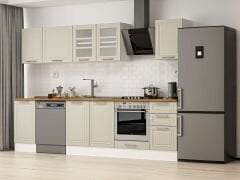 Alvinka 290X210 Cm Klasik Mebran Mutfak Dolabı Beyaz Beyaz M-E80S45S45-3 Mebran | Kumtaşı - Suntalam