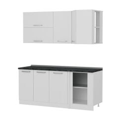 Minar 185Cm Köşe Mutfak Dolabı - Beyaz K185-B3