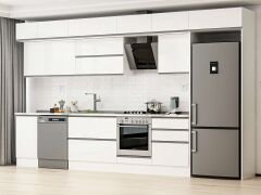 Alvinka 395X240 Cm High Gloss Mutfak Dolabı Mb-E90S45S60-2 High Gloss | Beyaz - Suntalam