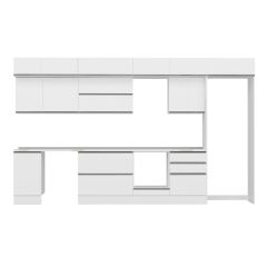 Alvinka 395X240 Cm High Gloss Mutfak Dolabı Mb-E90S45S60-2 High Gloss | Beyaz - Suntalam