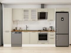 Alvinka 375X222 Cm Klasik Mebran Mutfak Dolabı Mbb-E90B45S40-3 Mebran | Kumtaşı - Mdf