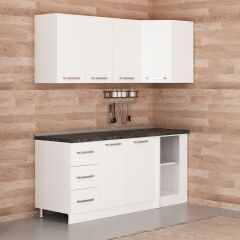 Minar 185Cm Köşe Mutfak Dolabı - Beyaz K185-B4