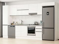 Alvinka 365X222 Cm High Gloss Mutfak Dolabı Mbb-E80B45S40-1 High Gloss | Beyaz - Mdf