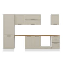 Alvinka 315X210 Cm Klasik Mebran Mutfak Dolabı Mb-E90B60S45-2 Mebran | Kumtaşı - Suntalam