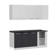 Minar 185Cm Köşe Mutfak Dolabı - Beyaz/Antrasit K185-A1