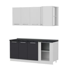 Minar 185Cm Köşe Mutfak Dolabı - Beyaz/Antrasit K185-A1