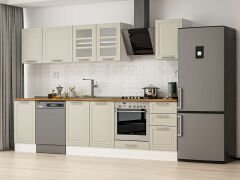 Alvinka 290X210 Cm Klasik Mebran Mutfak Dolabı Beyaz Beyaz M-E80S45S45-3 Mebran | Kumtaşı - Mdf