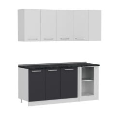 Minar 185Cm Köşe Mutfak Dolabı - Beyaz/Antrasit K185-A2