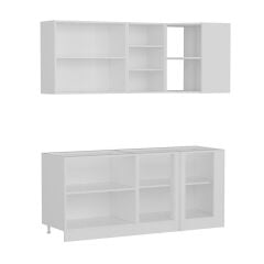 Minar 185Cm Köşe Mutfak Dolabı - Beyaz/Antrasit K185-A2