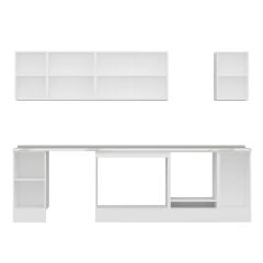 Alvinka 280X210 Cm High Gloss Mutfak Dolabı M-E80S40S40-3 High Gloss | Antrasit - Mdf