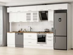 Alvinka 390X240 Cm Klasik Mebran Mutfak Dolabı Beyaz Beyaz Mb-E90S60S40-3 Mebran | Beyaz - Suntalam