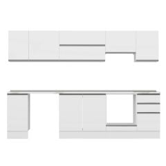 Alvinka 285X210 Cm High Gloss Mutfak Dolabı M-E80S40S45-1 High Gloss | Beyaz - Suntalam