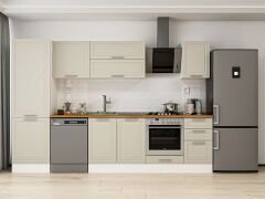 Alvinka 315X210 Cm Klasik Mebran Mutfak Dolabı Mb-E90B60S45-2 Mebran | Kumtaşı - Mdf