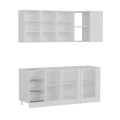 Minar 185Cm Köşe Mutfak Dolabı - Beyaz/Antrasit K185-A4