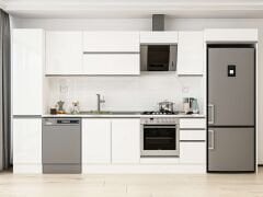 Alvinka 365X222 Cm High Gloss Mutfak Dolabı Mbb-E80B45S40-2 High Gloss | Beyaz - Mdf