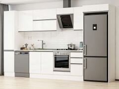 Alvinka 365X222 Cm High Gloss Mutfak Dolabı Mbb-E80B45S40-2 High Gloss | Beyaz - Mdf