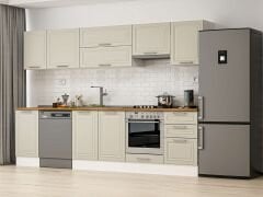 Alvinka 295X210 Cm Klasik Mebran Mutfak Dolabı Beyaz Beyaz M-E80S45S50-1 Mebran | Kumtaşı - Suntalam