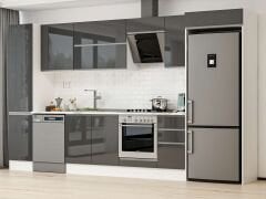 Alvinka 365X222 Cm High Gloss Mutfak Dolabı Mbb-E80B45S40-2 High Gloss | Antrasit - Suntalam