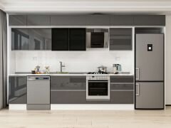 Alvinka 395X240 Cm High Gloss Mutfak Dolabı Mb-E90S45S60-3 High Gloss | Antrasit - Suntalam