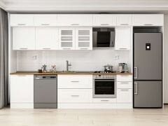 Alvinka 390X240 Cm Klasik Mebran Mutfak Dolabı Beyaz Beyaz Mb-E90S60S40-3 Mebran | Beyaz - Mdf