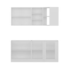 Minar 185Cm Köşe Mutfak Dolabı - Beyaz/Dore K185-D2