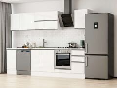 Alvinka 285X210 Cm High Gloss Mutfak Dolabı M-E80S40S45-2 High Gloss | Beyaz - Mdf