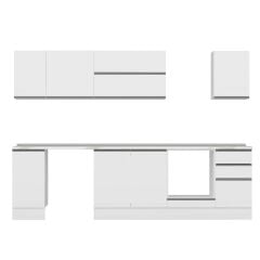 Alvinka 285X210 Cm High Gloss Mutfak Dolabı M-E80S40S45-2 High Gloss | Beyaz - Mdf