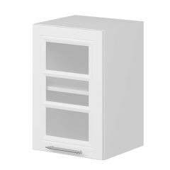 Alvinka Mutfak Modül Mbr_C Üst 1Dk1R 40-H60Cm Dolap Cam Beyaz Beyaz Mdf