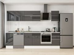 Alvinka 285X210 Cm High Gloss Mutfak Dolabı M-E80S40S45-2 High Gloss | Antrasit - Suntalam