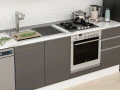 Alvinka 285X210 Cm High Gloss Mutfak Dolabı M-E80S40S45-2 High Gloss | Antrasit - Suntalam