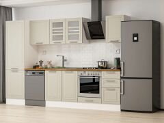 Alvinka 315X210 Cm Klasik Mebran Mutfak Dolabı Mb-E90B60S45-3 Mebran | Kumtaşı - Mdf