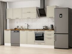 Alvinka 295X210 Cm Klasik Mebran Mutfak Dolabı Beyaz Beyaz M-E80S45S50-2 Mebran | Kumtaşı - Suntalam