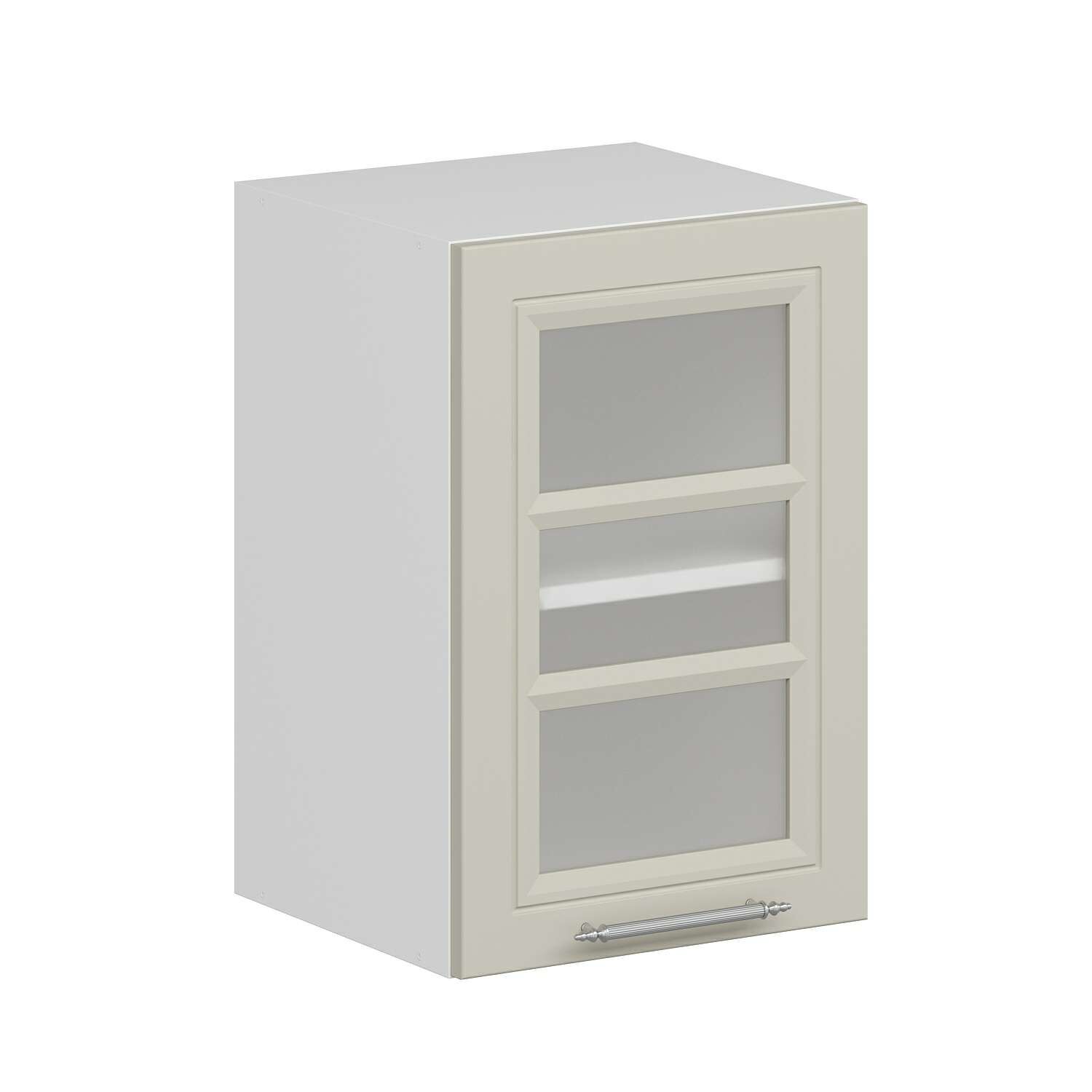 Alvinka Mutfak Modül Mbr_C Üst 1Dk1R 40-H60Cm Dolap Cam Beyaz Kumtaşı Mdf