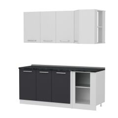 Minar 190Cm Köşe Mutfak Dolabı - Beyaz/Antrasit K190-A1